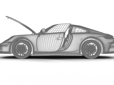 Porsche 911 Carrera T Club Coupe 2026 HQ 3Dモデル