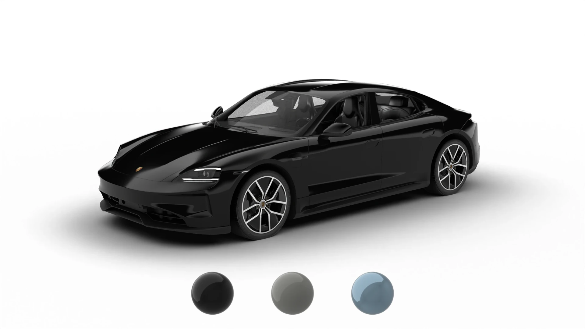 Porsche Taycan 4S Black Edition 2026 3D Model .c4d .max .obj .3ds .fbx .stl .blend 