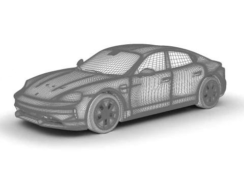 Porsche Taycan 4S Black Edition 2026 3D Model