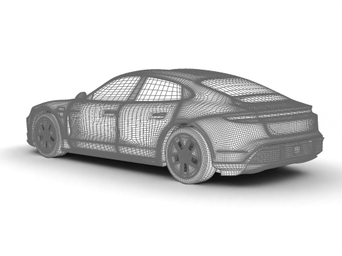 Porsche Taycan 4S Black Edition 2026 Model 3D