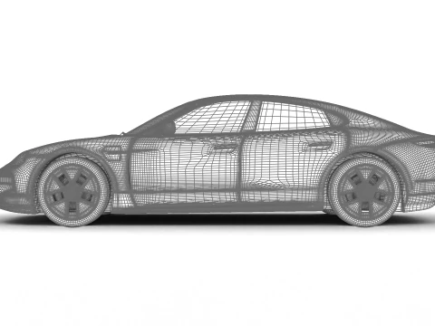 Porsche Taycan 4S Black Edition 2026 3D Model