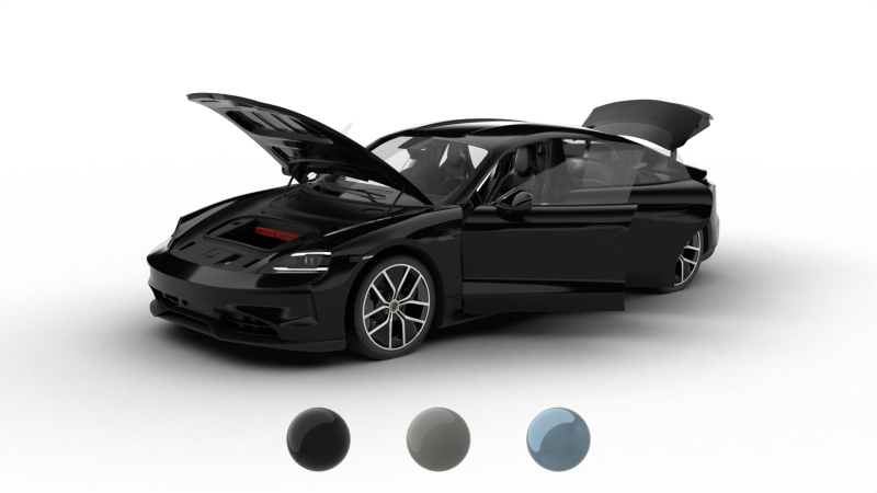 Porsche Taycan 4S Black Edition 2026 HQ 3D Modell .c4d .max .obj .3ds .fbx .stl .blend