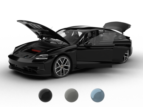 Porsche Taycan 4S Black Edition 2026 HQ Modèle 3D