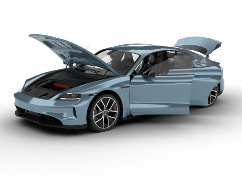 Porsche Taycan 4S Black Edition 2026 HQ 3D Modell