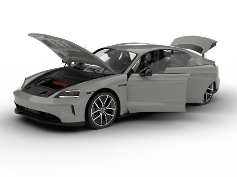 Porsche Taycan 4S Black Edition 2026 HQ 3D Modell