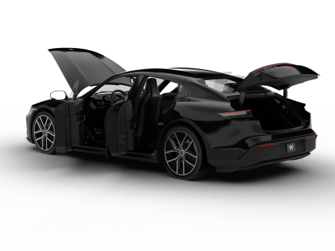 Porsche Taycan 4S Black Edition 2026 HQ 3D Modell