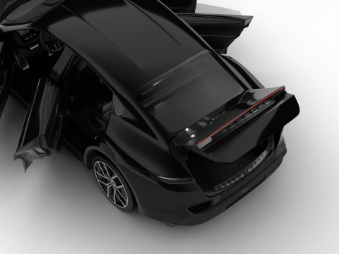 Porsche Taycan 4S Black Edition 2026 HQ 3D Modell