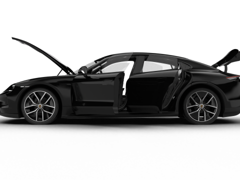 Porsche Taycan 4S Black Edition 2026 HQ 3D Modell