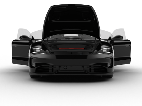 Porsche Taycan 4S Black Edition 2026 HQ 3D Modell