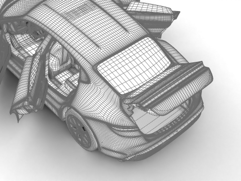 Porsche Taycan 4S Black Edition 2026 HQ 3D Modell