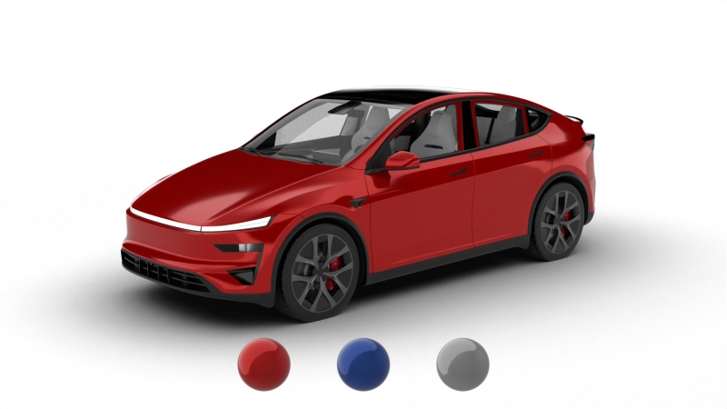 Tesla Model Y Perfomance 2026 3D Model .c4d .max .obj .3ds .fbx .stl .blend