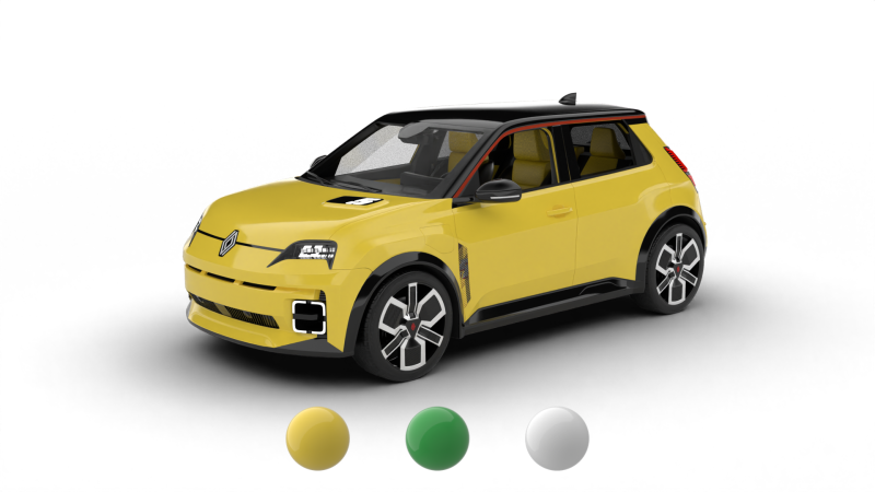 Renault 5 E-Tech 2025 Model 3D .c4d .max .obj .3ds .fbx .stl .blend 