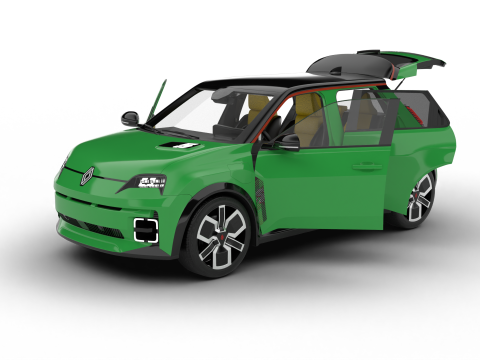 Renault 5 E-Tech 2025 HQ 3D Model