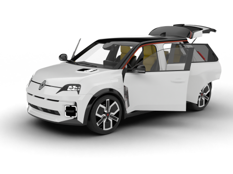Renault 5 E-Tech 2025 HQ 3D Model