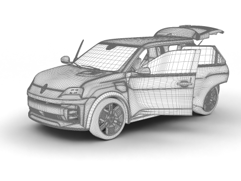 Renault 5 E-Tech 2025 HQ 3D Model