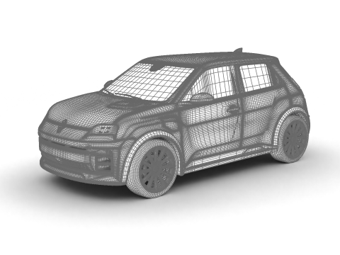 Renault 5 E-Tech Iconic 2025 3D मॉडल