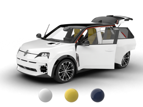 Renault 5 E-Tech 2025 Iconic HQ 3Dモデル
