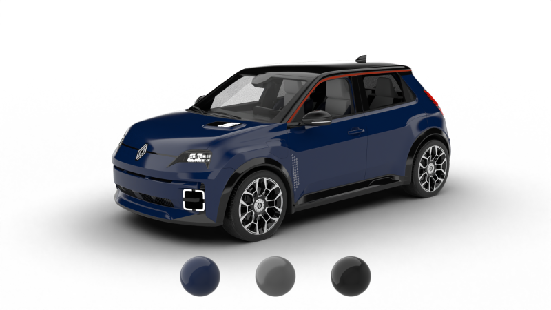 Renault 5 E-Tech Roland-Garros 2025 Model 3D .c4d .max .obj .3ds .fbx .stl .blend 