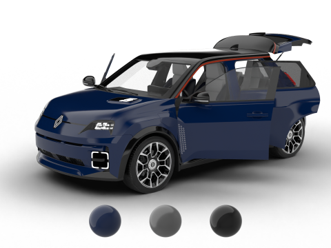 Renault 5 E-Tech Roland-Garros 2025 3D Модель