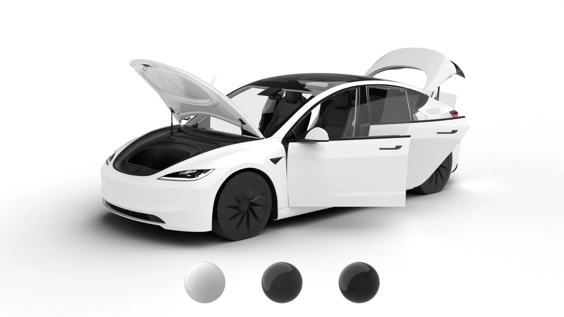 Tesla Model 3 Standard 2026 HQ 3D Model .c4d .max .obj .3ds .fbx .stl .blend 