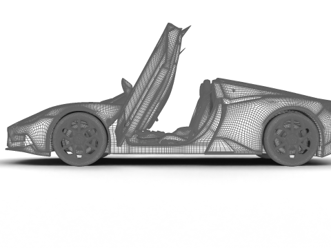 Maserati MC20 Cielo 2023 HQ Model 3D