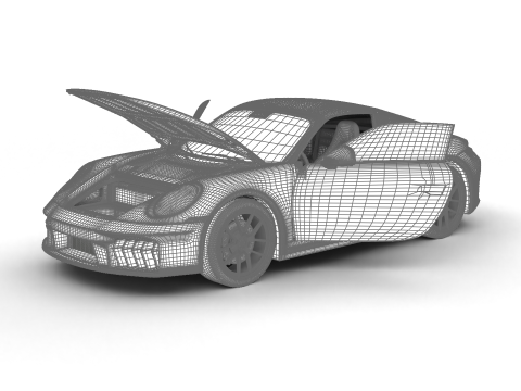 Porsche 911 Carrera Targa 4 GTS 2025 HQ 3D Модель