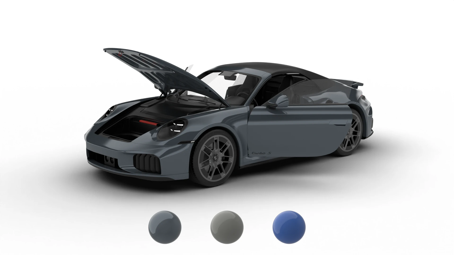 Porsche 911 Carrera Turbo S Cabriolet 2026 HQ 3D Model .c4d .max .obj .3ds .fbx .stl .blend 