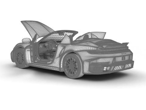 Porsche 911 Carrera Turbo S Cabriolet 2026 HQ 3D Model