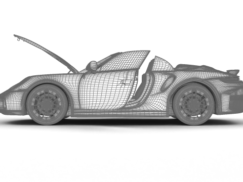 Porsche 911 Carrera Turbo S Cabriolet 2026 HQ 3D Model