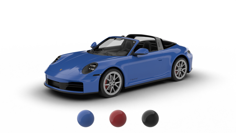 Porsche 911 Carrera Targa 4S 2025 Modello 3D .c4d .max .obj .3ds .fbx .stl .blend