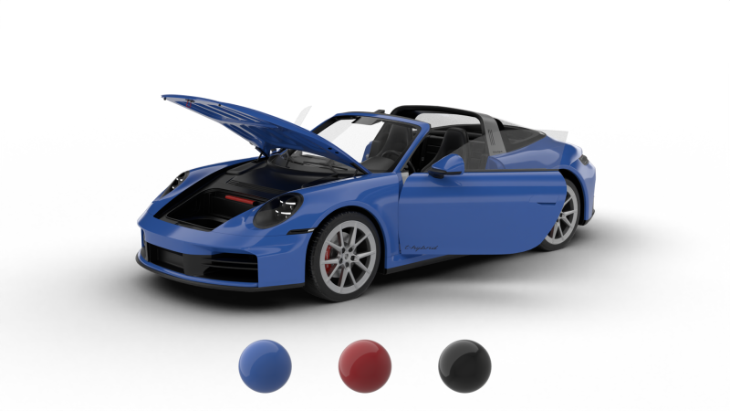Porsche 911 Carrera Targa 4S 2025 Genel Merkez 3D Model .c4d .max .obj .3ds .fbx .stl .blend 