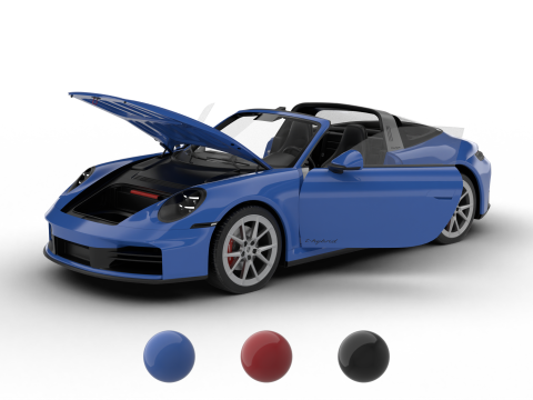 पोर्शे 911 कैरेरा टार्गा 4एस 2025 मुख्यालय 3D मॉडल