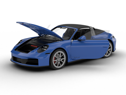 保时捷 911 Carrera Targa 4S 2025 HQ 3D 模型