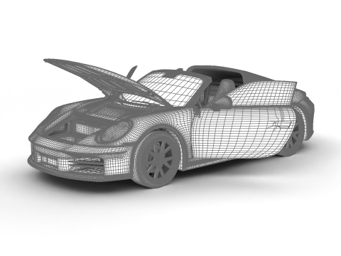 保时捷 911 Carrera Targa 4S 2025 HQ 3D 模型