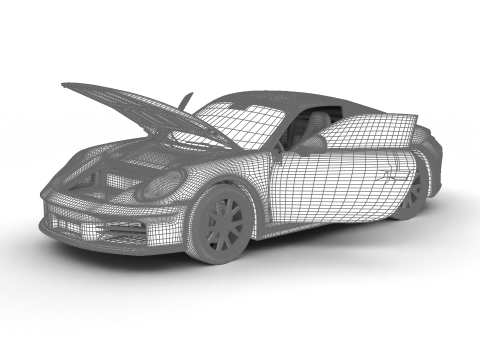 保时捷 911 Carrera Targa 4S 2025 HQ 3D 模型