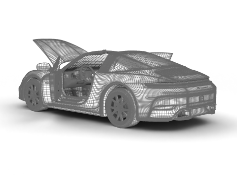 保时捷 911 Carrera Targa 4S 2025 HQ 3D 模型