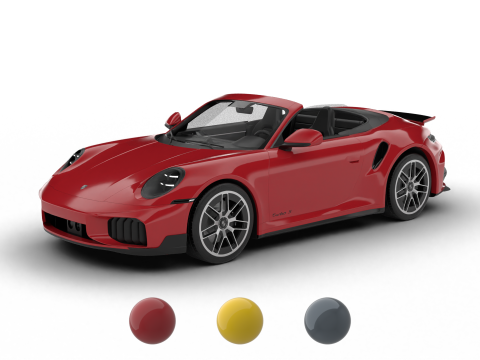 Porsche 911 Carrera Turbo S Aero Cabriolet 2026 3D Model