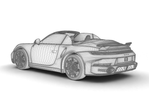 Porsche 911 Carrera Turbo S Aero Cabriolet 2026 Modello 3D