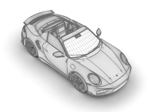 Porsche 911 Carrera Turbo S Aero Cabriolet 2026 Modello 3D