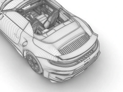 Porsche 911 Carrera Turbo S Aero Cabriolet 2026 Modello 3D