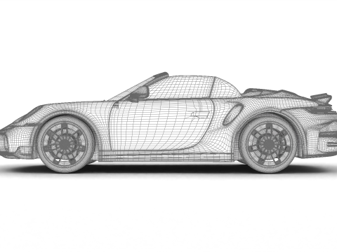 Porsche 911 Carrera Turbo S Aero Cabriolet 2026 Modello 3D