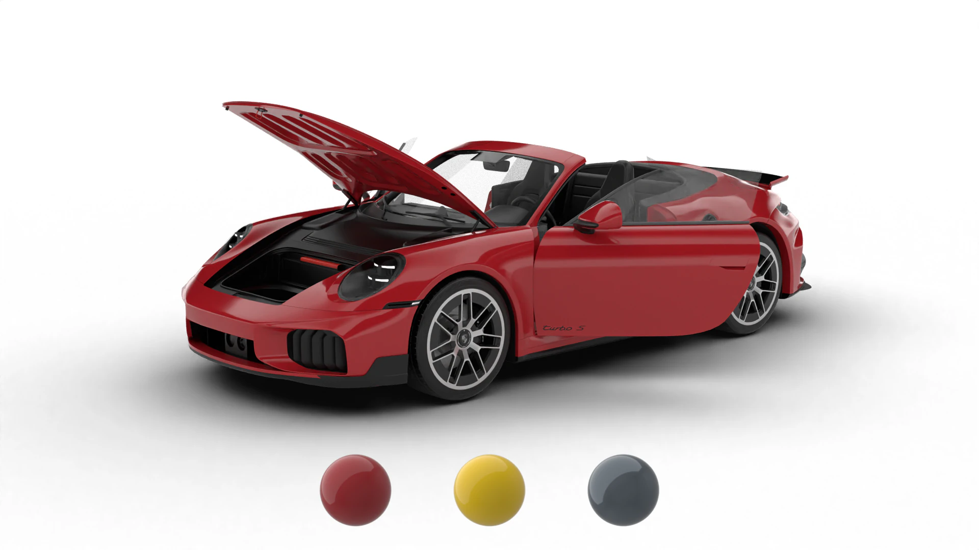 Porsche 911 Carrera Turbo S Aero Cabriolet 2026 HQ 3D Model .c4d .max .obj .3ds .fbx .stl .blend 
