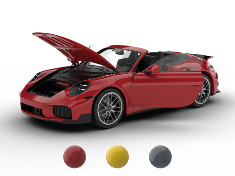 Porsche 911 Carrera Turbo S Aero Cabriolet 2026 HQ 3D Model
