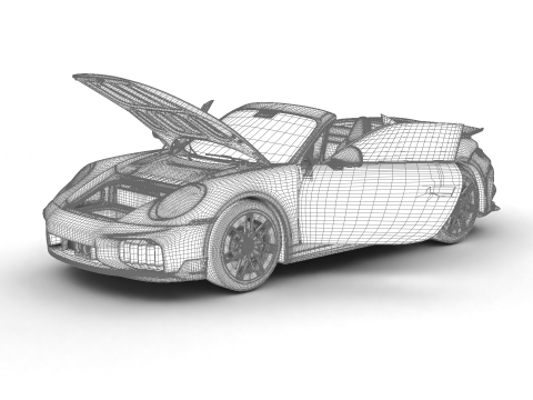 Porsche 911 Carrera Turbo S Aero Cabriolet 2026 HQ Modelo 3D