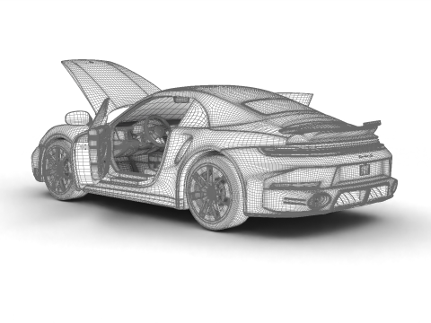 Porsche 911 Carrera Turbo S Aero Cabriolet 2026 HQ Modelo 3D