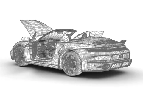Porsche 911 Carrera Turbo S Aero Cabriolet 2026 HQ 3D Model