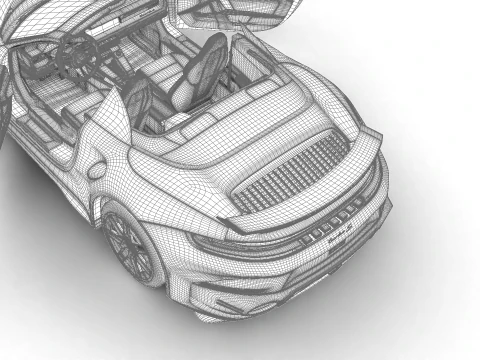 Porsche 911 Carrera Turbo S Aero Cabriolet 2026 HQ 3D Model