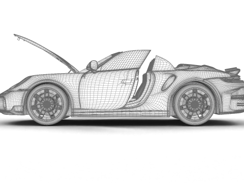 Porsche 911 Carrera Turbo S Aero Cabriolet 2026 HQ Modelo 3D