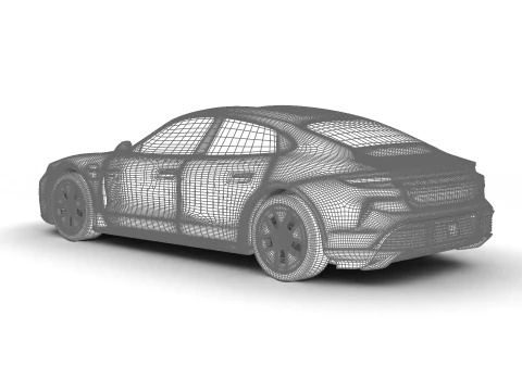 ポルシェ タイカン ターボ S 2025 3Dモデル