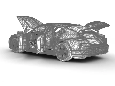 Porsche Taycan Turbo S 2025 HQ Modelo 3D